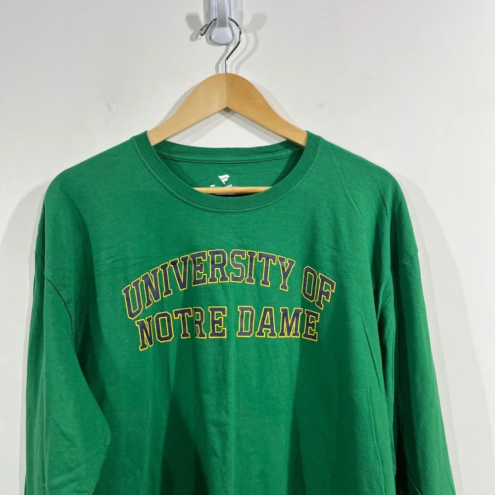 Fanatics University Notre Dame Fighting Irish Green Long Sleeve T-Shirt Mens XXL